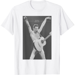 เสื้อยืดโอเวอร์ไซส์เสื้อยืด พิมพ์ลาย Freddie Mercury Official Live Arms Guitar สําหรับผู้ใหญ่S-3XL