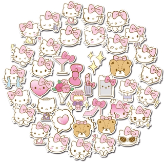 สติ๊กเกอร์กันน้ําลาย Hello Kitty สีชมพู 40 ชิ้น