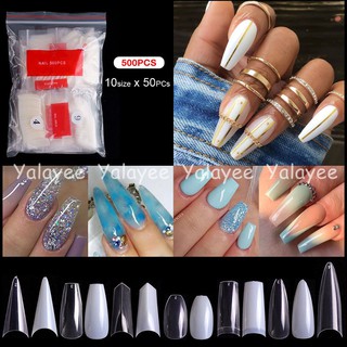 Yalayee [Manicure Tools] อุปกรณ์ต่อเล็บ แบบไม่มีรอยต่อ สไตล์เกาหลี 0-9 500 ชิ้น นักทําเล็บต้องมี 1