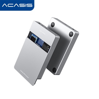 เคสฮาร์ดดิสก์ Acasis Dual Bay Dual Protocol M.2 Ssd รองรับ Nvme Ngff Sata 2230 2242 2260 2280 Ssd 10Gbps Usb 3.1 Type-C Gen2