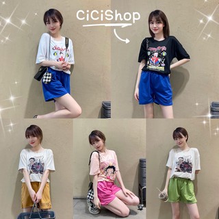 Cicishop(สุ่มสี/สุ่มแบบ66)เสื้อยืด+กางเกงขาสั้น รุ่นนี้งานสวยมากมาแรงสุดๆ