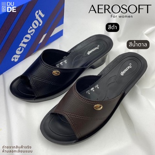 [3131] รองเท้าลำลอง มีส้น Aerosoft  (แอโร่ซอฟท์) รองเท้าแตะแบบสวม ไซส์ 37-41 (พร้อมส่ง มีเก็บปลายทาง)