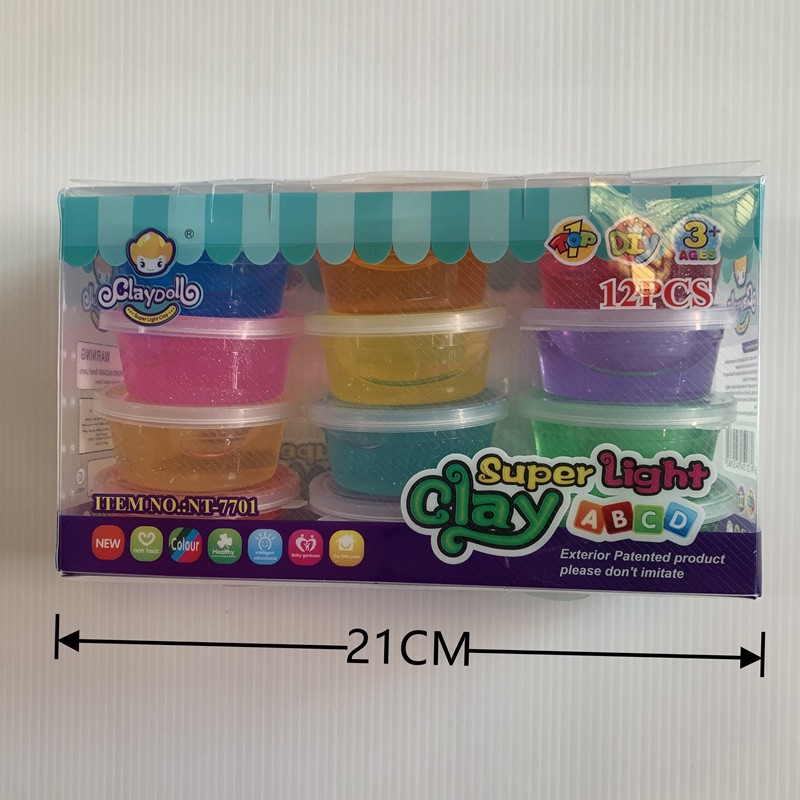 ของเล่นสลาม-ของเล่นสไลม์-สีสันสวยงามสดใส-ไร้สารไม่ติดมือ-1ชุด12กระปุก12สี-มีกากเพรช-กลิ่นหอม-เด็กๆชอบ
