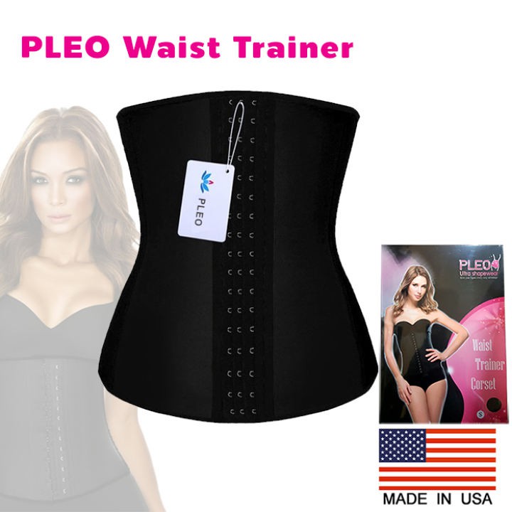 pleo-ปลอกรัดเอว-waist-trainer-corset-เอวคอด-เอวเพรียว-ปรับรูปร่างสรีระ-จาก-usa-สีดำ