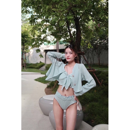 sale-bossy-on-the-beach-set-bikini-เสื้อคลุม-งานใหม่น่ารักสุด-ใส่ไปทะเลซัมเมอร์แบบเกาหลีเกาใจเวอร์