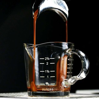 แก้วชงกาแฟ แก้วเทได้สองด้าน แก้วตวงกาแฟ แก้วตวงนม แก้วตวงไซรัป แก้วเทนม กาแฟ ขนาดเล็ก