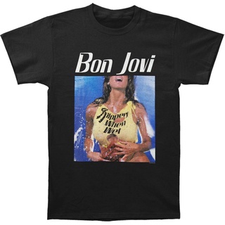 Wf เสื้อยืด คอกลม พิมพ์ลาย Bon Jovi ทรงหลวม สําหรับผู้ชาย ผู้หญิง คู่รัก