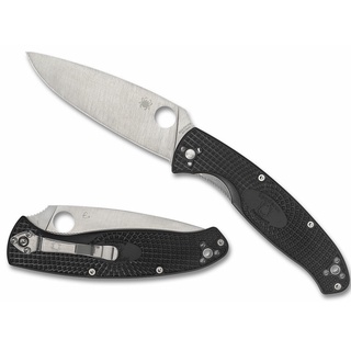 สินค้า มีดพับ Spyderco Resilience Lightweight Satin Plain Blade, Black FRN Handles (C142PBK)