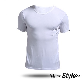 ใหม่ เสื้อยืดลําลอง แขนสั้น คอกลม ทรงสลิมฟิต สีขาว สีพื้น เหมาะกับฤดูร้อน สําหรับผู้ชาย 027
