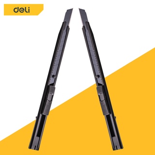 ภาพหน้าปกสินค้าDeli คัตเตอร์ มีดคัตเตอร์ คัตเตอร์จิ๋ว คัตเตอร์ 9mm พกพาง่ายๆ มีดคัทเตอร์โลหะผสมเหล็ก สีดำ ที่เกี่ยวข้อง