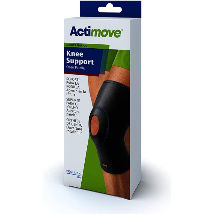 actimove-knee-support-อุปกรณ์พยุงเข่า-ชนิดเปิดหัวเข่า-บรรจุ-1-ชิ้น-สีดำ-สินค้าไม่รับเปลี่ยนคืนทุกกรณี