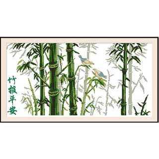 ชุดปักครอสติช ต้นไผ่ ป่าไผ่ (Bamboo cross stitch kit)