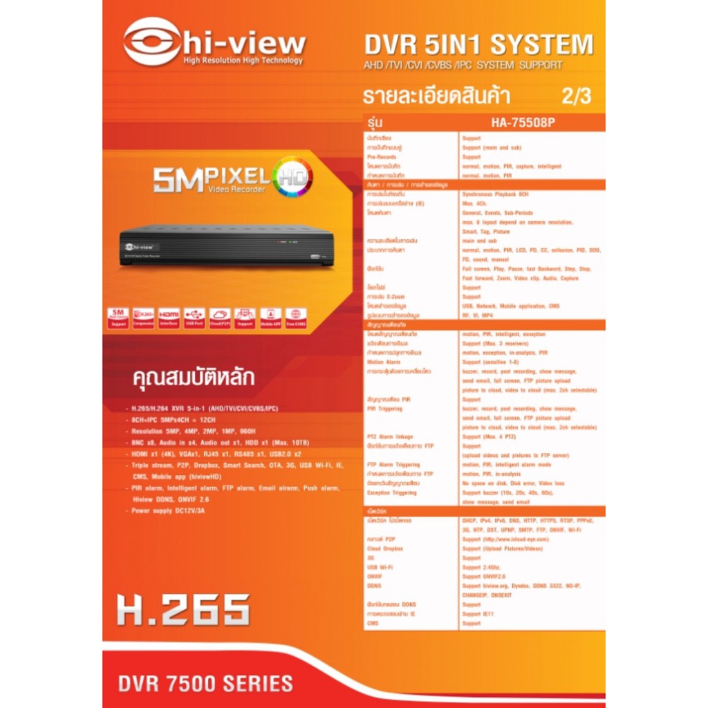 เครื่องบันทึก-dvr-hi-view-รุ่น-ha-75508p-8ch