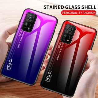 Xiaomi Mi 10T Pro 5G Case Tempered Glass Luxury Gradient Soft Silicone Frame Cover For Xiomi Xiaomi Mi 10T Pro Phone Case