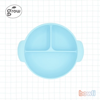 ชามข้าวหลุมซิลิโคน Grow Bowlie Complete meal baby suction bowl baby feeding ชามซิลิโคนก้นดูด มีหลอด