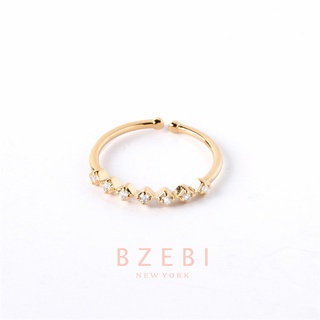 Bzebi แหวนเพชร ทองชุบ สไตล์เกาหลี แฟชั่น เพชร ผู้หญิง ทองแท้ กันสนิม ปรับได้ เครื่องประดับแฟชั่น พรีเมี่ยม แหวนโลหะผสม 18K  สําหรับผู้หญิง 27r