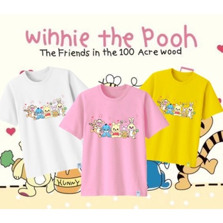 เสื้อยืด ผ้าฝ้าย แบบนิ่ม พิมพ์ลาย Winnie The Pooh & Friends 30s สําหรับเด็กทารก วัยรุ่น และผู้ใหญ่