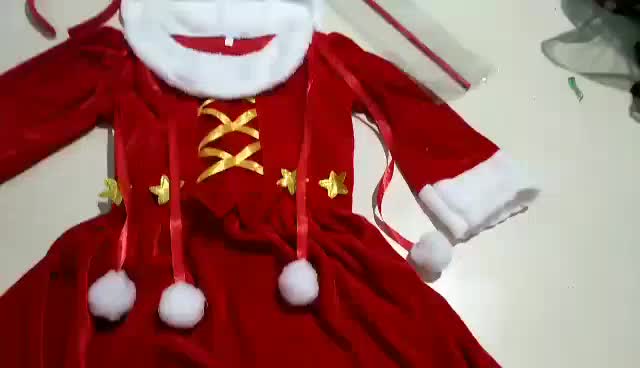 ชุดคริสต์มาสต์-ชุดแฟนซี-ชุดแซนตี้-ซานตาครอส-ผ้ากำมะหยี่สีแดง-ชุดซานตี้เด็กหญิง-แฟนซีเด็ก