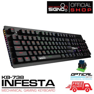 ภาพหน้าปกสินค้าSIGNO Mini RGB Mechanical Gaming Keyboard INFESTA รุ่น KB-738 (Blue Optical Switch) (เกมส์มิ่ง คีย์บอร์ด) ที่เกี่ยวข้อง