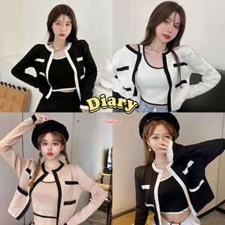DIARY(3030+3031)ชุดเซ็ท เสื้อคลุมแขนยาว+เสื้อกล้าม สไตล์เกาหลี