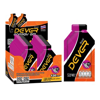 สินค้า DEVER energy gel (vital source of energy) ดีเวอร์ เจลให้พลังงาน เกลือแร่ สำหรับนักกีฬา นักวิ่ง > 40 ML องุ่น 24 ซอง
