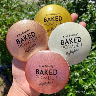 NO:81281 Kiss Beauty BAKED Powder ไฮไลท์หน้าฉ่ำวาว มีเลือกใช้ถึง 4 สี เนื้อมีความละมุนนีมาก สีสวยปังสุดๆ