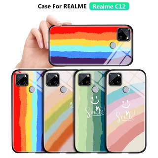 สำหรับ OPPO Realme C15 C12 C11 C3 C3i C2 เคสโทรศัพท์มือถือ กันกระแทก ลายสีรุ้ง