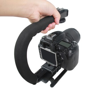 C Type Holder Grip Flash อะแดปเตอร์ตัวยึดไมโครโฟนสำหรับ DSLR SLR Camera