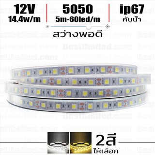 ไฟ led เส้น Strip 12v 5050 Eco 60leds/m 5m กันน้ำ ip67 ***อ่านก่อนสั่ง***