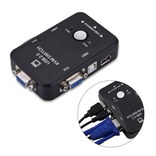 ภาพขนาดย่อของภาพหน้าปกสินค้าUSB KVM สวิทช์ Switcher Box VGA 2 Port USB 2.0 จากร้าน tmy.shop บน Shopee ภาพที่ 2