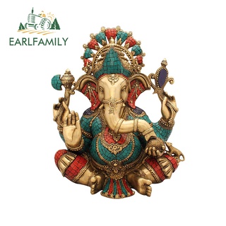 Earlfamily สติกเกอร์ไวนิล ลายพระพิฆเนศนําโชค Ganesha 13 ซม. กันน้ํา กันแดด สําหรับติดตกแต่งกระเป๋าเดินทาง หมวกกันน็อค รถจักรยานยนต์