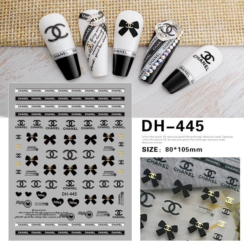 สติกเกอร์ 3D ติดเล็บ Nail Sticker 3D ลายแบรนด์ ลายยอดฮิต ลายลูกไม้ รหัส ...