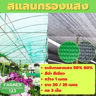 ภาพหน้าปกสินค้าสแลนกรองแสง แสลน สีดำ สีเขียว 50% 60% กว้าง 1 เมตร ยาว 20 / 25 เมตร ตาข่ายกันแดด กันฝุ่น สแลนกันยูวี ลดร้อน กันแดด บังแด ที่เกี่ยวข้อง