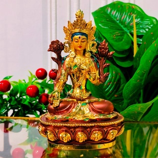 พระแม่อุมา บารายี งานศิลปะอินเดียใต้ (สูง14ซม.)งานเรซิ่นเคลือบทองพรีเมี่ยม นำเข้าจากประเทศอินเดีย ปลุกเสกวัดแขกสีลม H