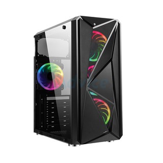 ATX Case (NP) TSUNAMI Galaxy G15 Dual Ring Plus TG ( Black)