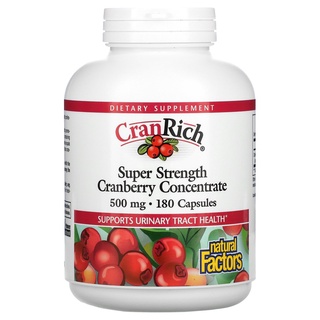 ภาพขนาดย่อของภาพหน้าปกสินค้าNatural Factors, CranRich, Cranberry Concentrate, สารสกัดแครนเบอรี่เข้มข้น 500 mg (90/ 180 แคปซูล) จากร้าน authenticofficialstore บน Shopee ภาพที่ 3