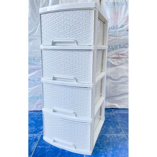 ภาพย่อรูปภาพสินค้าแรกของตู้ลิ้นชัก4ชั้น เก็บเสื้อผ้า สีขาวล้วน กว้าง34cmลึก43cmสูง83cm Plastic Organizer