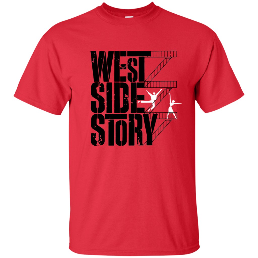 เสื้อยืดสีขาวเสื้อยืดลายกราฟฟิก-west-side-storys-4xl