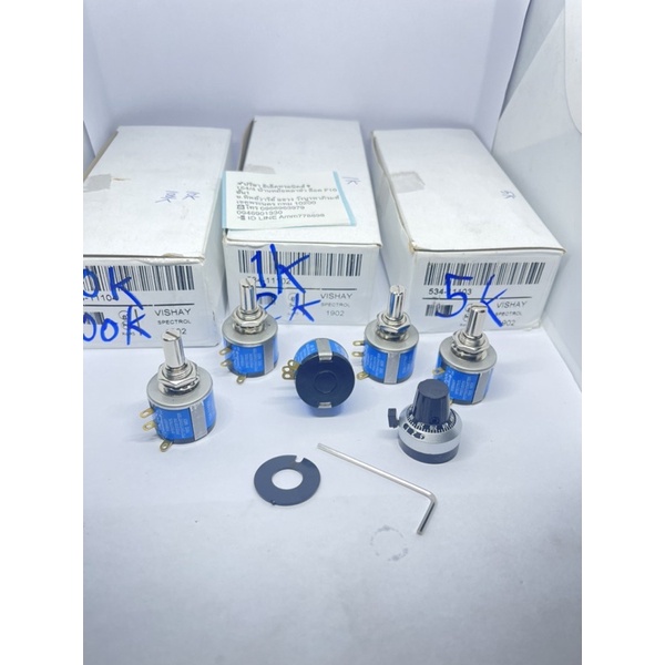 MOD534 วอลลุ่ม 10รอบ Vishay ขนาด 2W แกน 6.35มิล มี 1K 2K 5K 10K 20K 50K ...