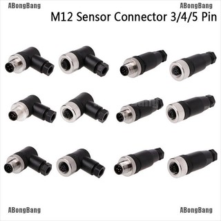 Abongbang M12 เซนเซอร์เชื่อมต่อ 3 4 5 pin ตัวผู้ ตัวเมีย ตรง มุมขวา 1