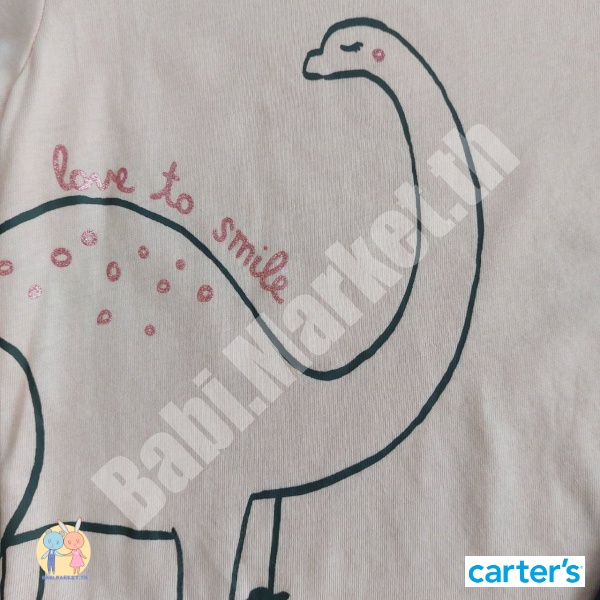 เซตเด็กหญิงเสื้อยืดลายไดโนเสาร์-กางเกงเข้าชุด-แบรนด์คาร์เตอร์-carters-ของใหม่