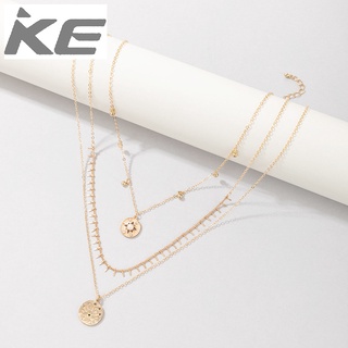 Jewelry Simple alloy tassel disc pearl pendant necklace multi-sweater chain for girls for wome