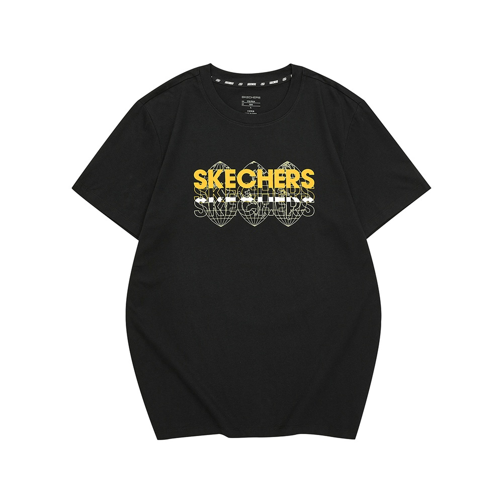 เสื้อยืดผ้าฝ้ายพิมพ์ลายผ้าฝ้าย-100-skechers-สเก็ตเชอร์ส-เสื้อยืดแขนสั้น-ผู้ชาย-short-sleeve-tee-l321m077-0018s-3xl