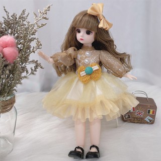 ภาพขนาดย่อของภาพหน้าปกสินค้าBjd Doll 12 Joints 1/6 Girls Dress 3D ตาตุ๊กตาสีน้ําตาลพร้อมรองเท้าของเล่นสําหรับเด็ก 30ซม. จากร้าน hahahaha.th บน Shopee ภาพที่ 8