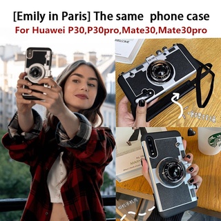 【Emily In Paris Same Paragraph 】เคสกล้อง 3D พร้อมสายคล้องยาว สําหรับ Huawei P30 Pro Mate30 Pro