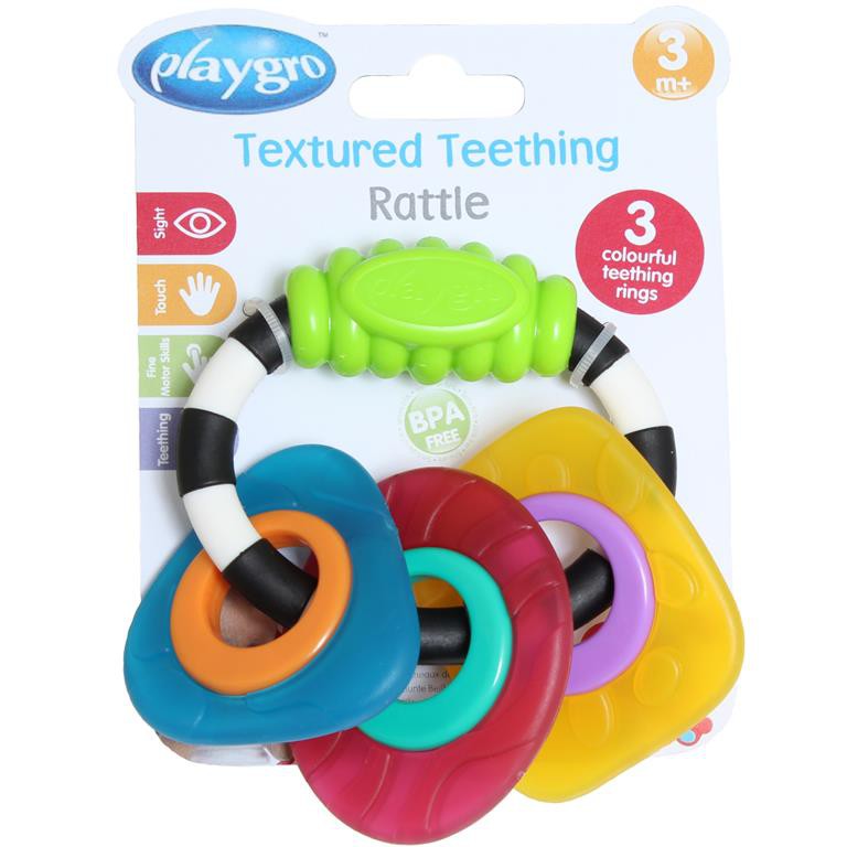 [โค้ดคุ้ม 20%] Playgro Textured Teething Rattleยางกัดสีสันสดใสที่มา ...