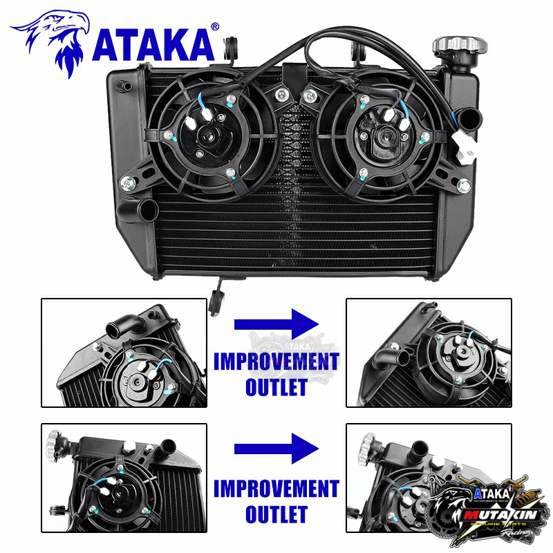 ATAKA หม้อน้ำแต่ง Double Radiators 2 ใบพัดใหญ่ หม้อน้ำ Exciter150/155 ...
