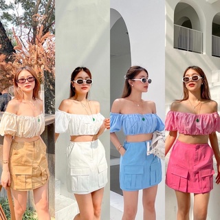 ภาพหน้าปกสินค้าskirt x off shoulder set💖 (530฿ฟรีส่ง) ชุดเซ็ตเสื้อเปิดไหล่แขนตุ๊กตา มาพร้อมกระโปรงคิ้วท์ๆ มียางยืดทั้งเสิ้อและกระโปรง ที่เกี่ยวข้อง