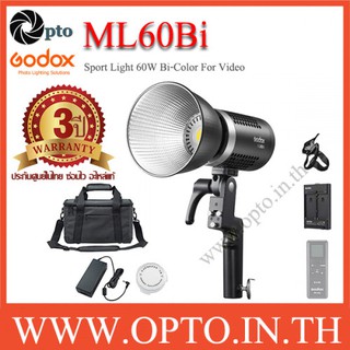 สินค้า ML60Bi Godox 2800K-6500K Sport Light for Video and Photographer ไฟLED ML60 สปอร์ตไลท์สำหรับวีดีโอ2สี