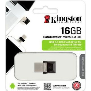 แฟลชไดร์ฟ FD Kingston 16Gb DTDUO3C/16Gb MicroDuo 3C USB3.1+Type-C